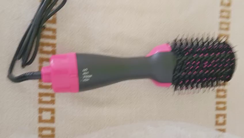 One Step Hot Air Brush 4 In 1 Hair Dryer, Straightener, Curler And Volumizer - Professional Styling Tool For Smooth Shiny Hair At Home